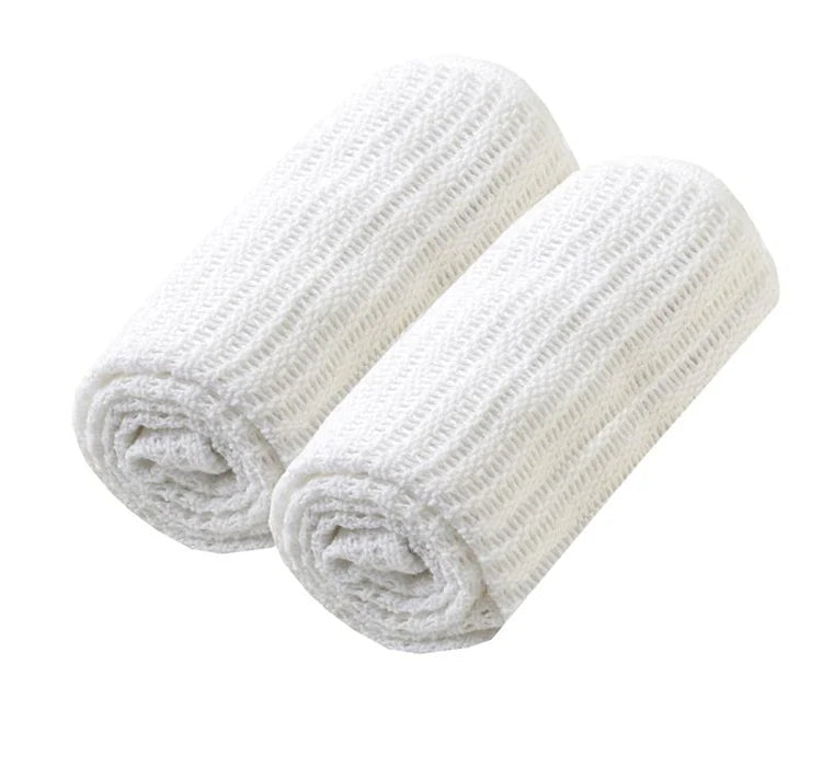 Baby Elegance 2 Pack Cellular Crib Blankets White