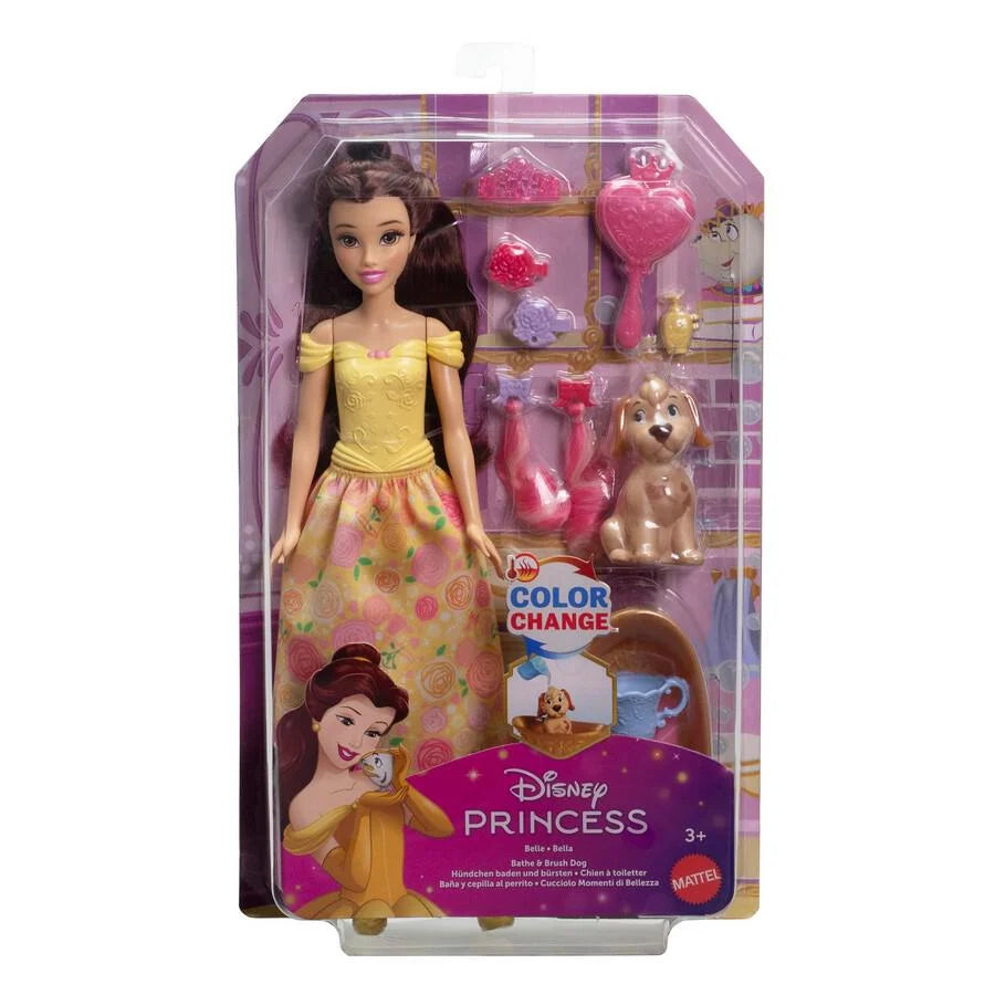 Disney Princess Belle Doll With Brush Dog And Accessories