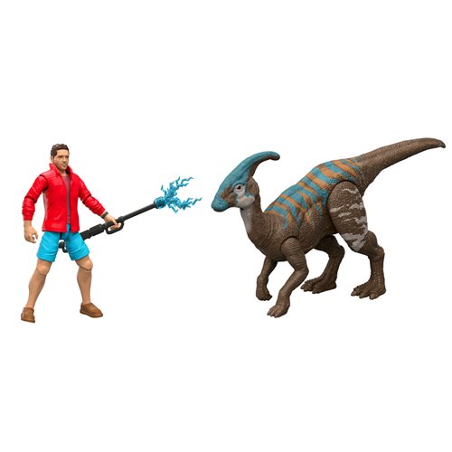 Jurassic World Parasaurolophus Dinosaur With Reuben Delgado Figure
