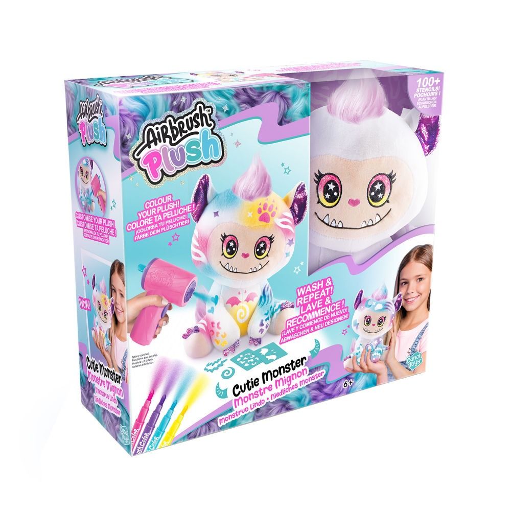 Airbrush Plush Cutie Monster Colour Wash And Repeat Playset