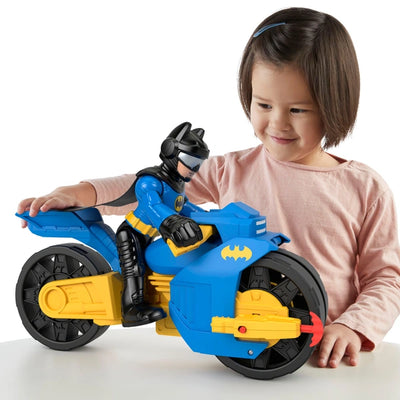 Batman Imaginext DC Super Friends Batcycle And XL Batman