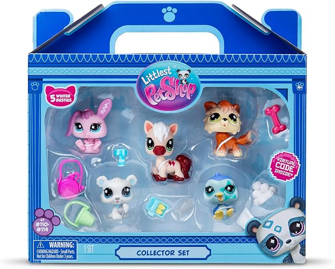 Littlest Pet Shop Winter Beasties 5 Figure Collector Set With Accessories 