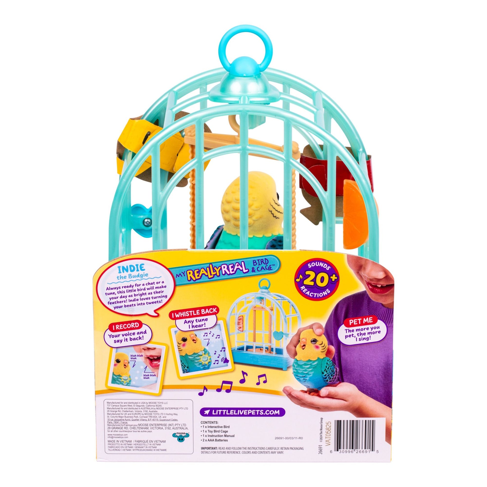 Little Live Pets My Really Real Bird And Cage Teal