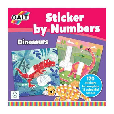 Galt Stickers By Numbers Book Dinosaurs