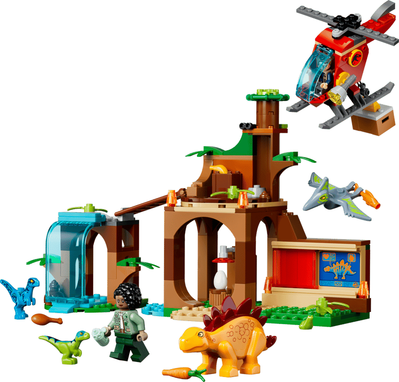 Lego Jurassic World 77981 Velociraptor Stegosaurus And Pteranodon Rescue