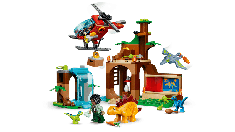 Lego Jurassic World 77981 Velociraptor Stegosaurus And Pteranodon Rescue