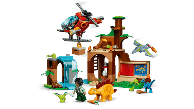 Lego Jurassic World 77981 Velociraptor Stegosaurus And Pteranodon Rescue