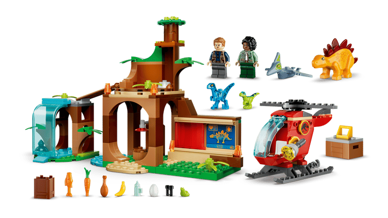 Lego Jurassic World 77981 Velociraptor Stegosaurus And Pteranodon Rescue