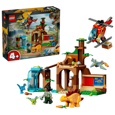 Lego Jurassic World 77981 Velociraptor Stegosaurus And Pteranodon Rescue