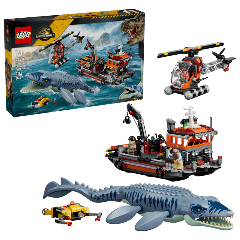 Lego Jurassic World 77983 Mosasaurus Dinosaur Boat Attack