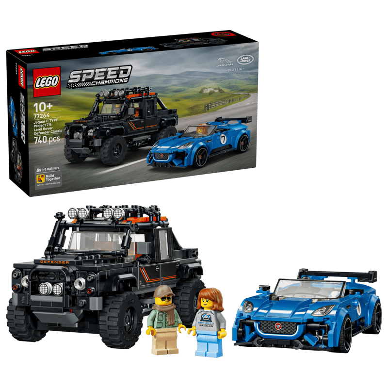 Lego Speed Champions 77264 Jaguar F Type Project 7 And Land Rover Defender Classic