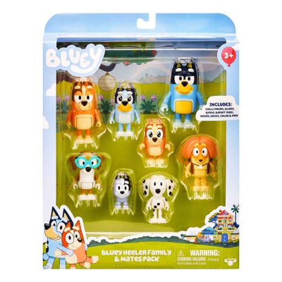 Bluey Heeler Family And Mates 8pc Figure Set