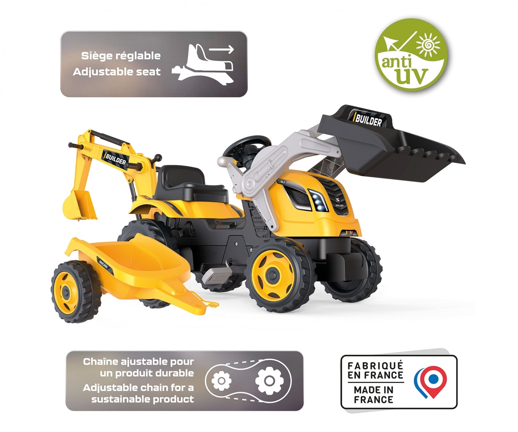 Smoby Builder Tractor with Trailer