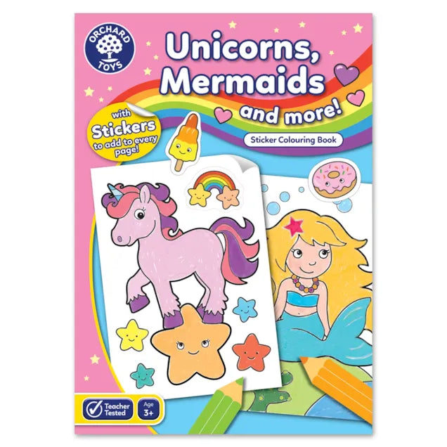 Orchard Toys Unicorns, Mermaids And More Sticker Colouring Book