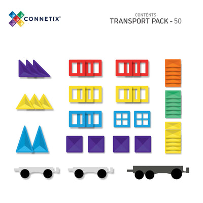 Connetix Magnetic Tiles Rainbow Transport Pack 50pc