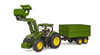 Bruder John Deere 7R 350 Tractor With Front Loader And Tipping Trailer 1:16