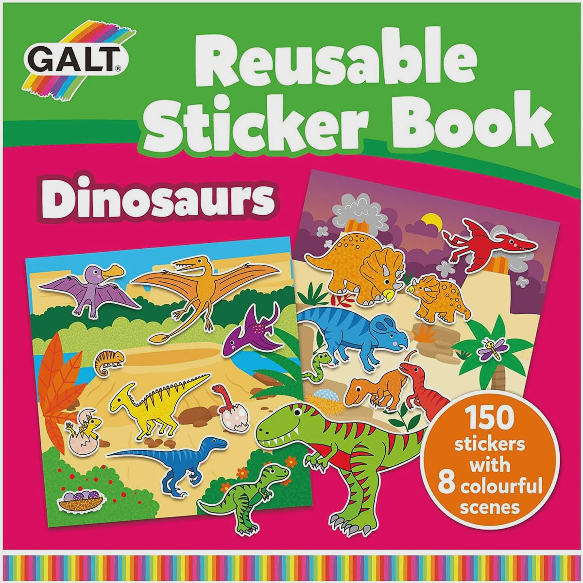 Galt Reusable Sticker Book Dinosaur