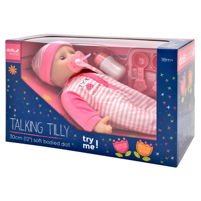 Dolls World Talking Tilly 12" Soft Doll Bodied Doll