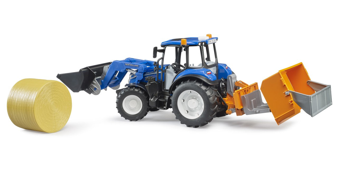 Bruder New Holland T5.120 Tractor With Front Loader And Link Box