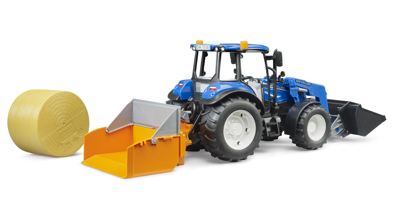 Bruder New Holland T5.120 Tractor With Front Loader And Link Box