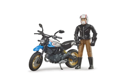 Bruder Ducati Scrambler Motorbike And Figure