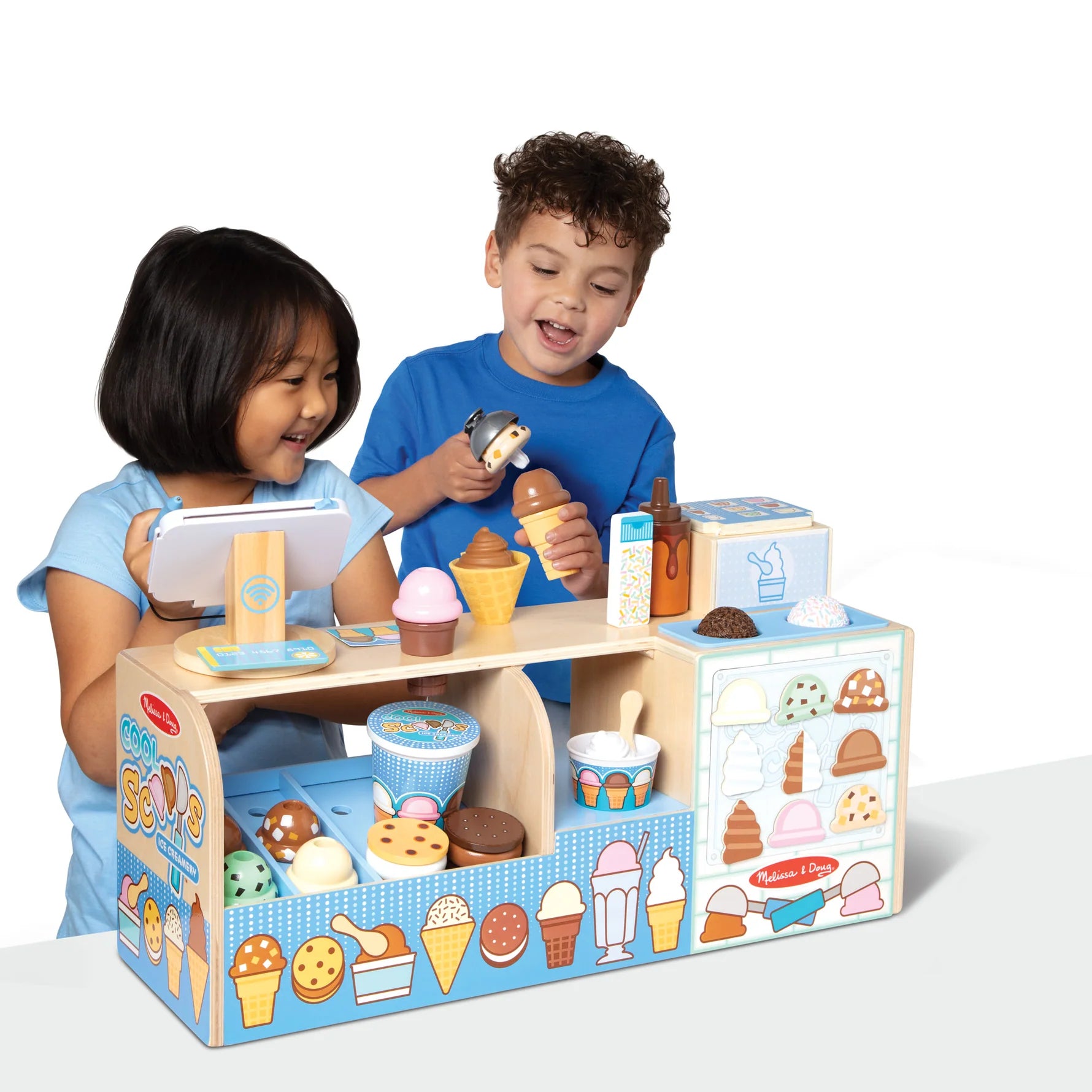 M&D Cool Scoops Ice Creamery Wooden Toy Playset