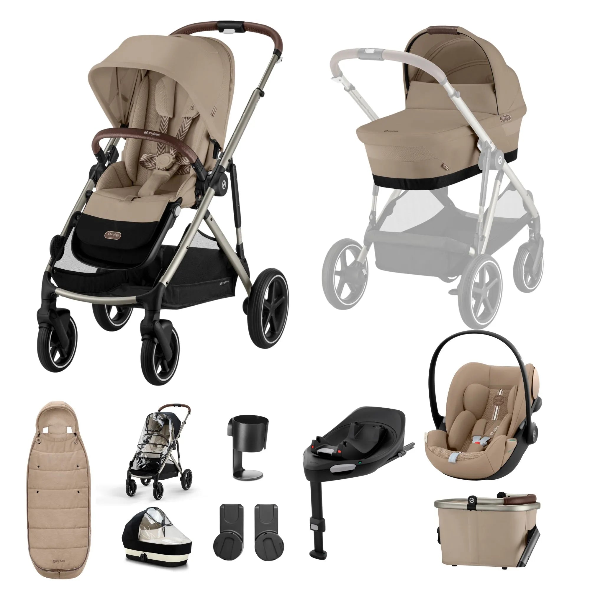 Cybex Gazelle S Bundle Almond Beige With Cloud G Car Seat And Base