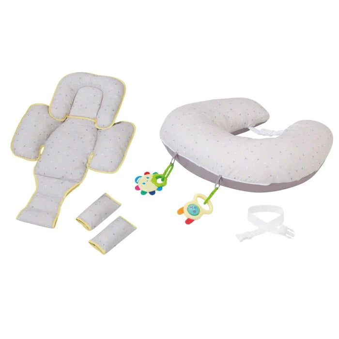 Clevamama ClevaCushion Nursing Pillow And Baby Nest Grey / Yellow