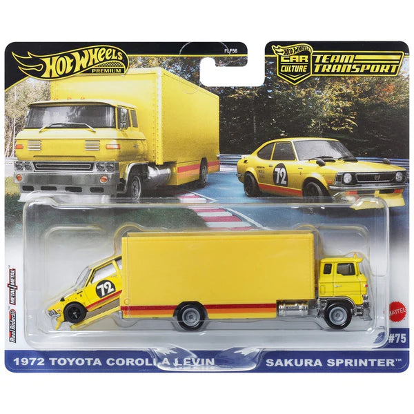 Hot Wheels Car Culture Team Transport 1972 Toyota Corolla Levin / Sakura Sprinter