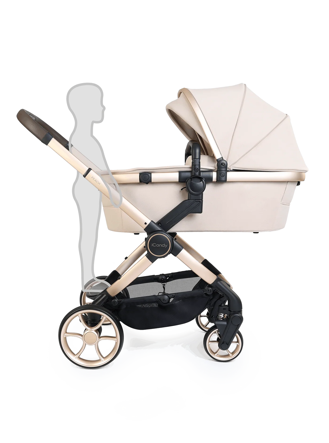 iCandy Peach 8 Stroller And Carry Cot With Accessories Biscotti Bundle