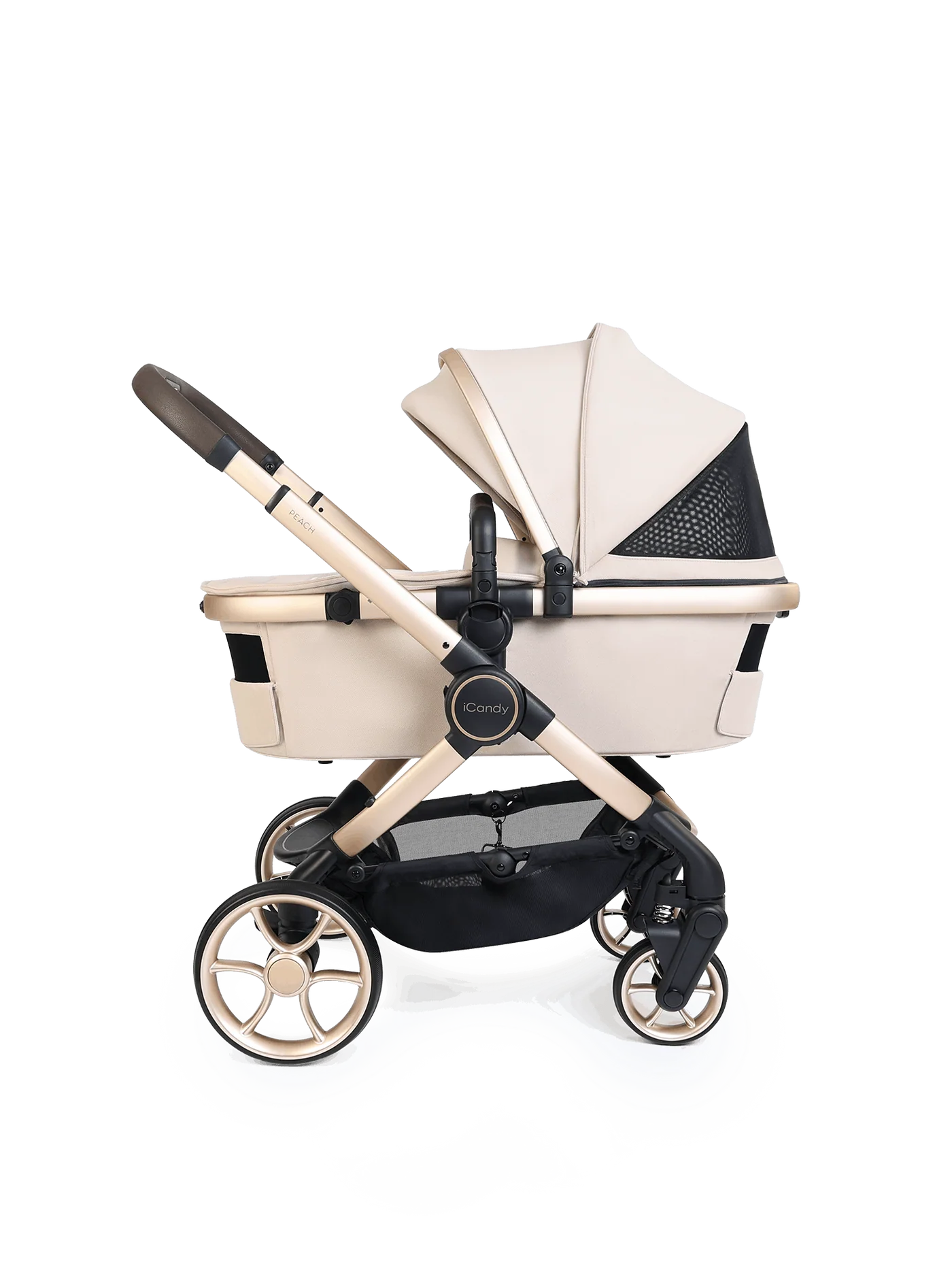 iCandy Peach 8 Stroller And Carry Cot With Accessories Biscotti Bundle