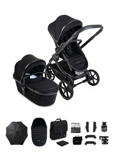 iCandy Peach 8 Stroller And Carry Cot With Accessories Bundle Black