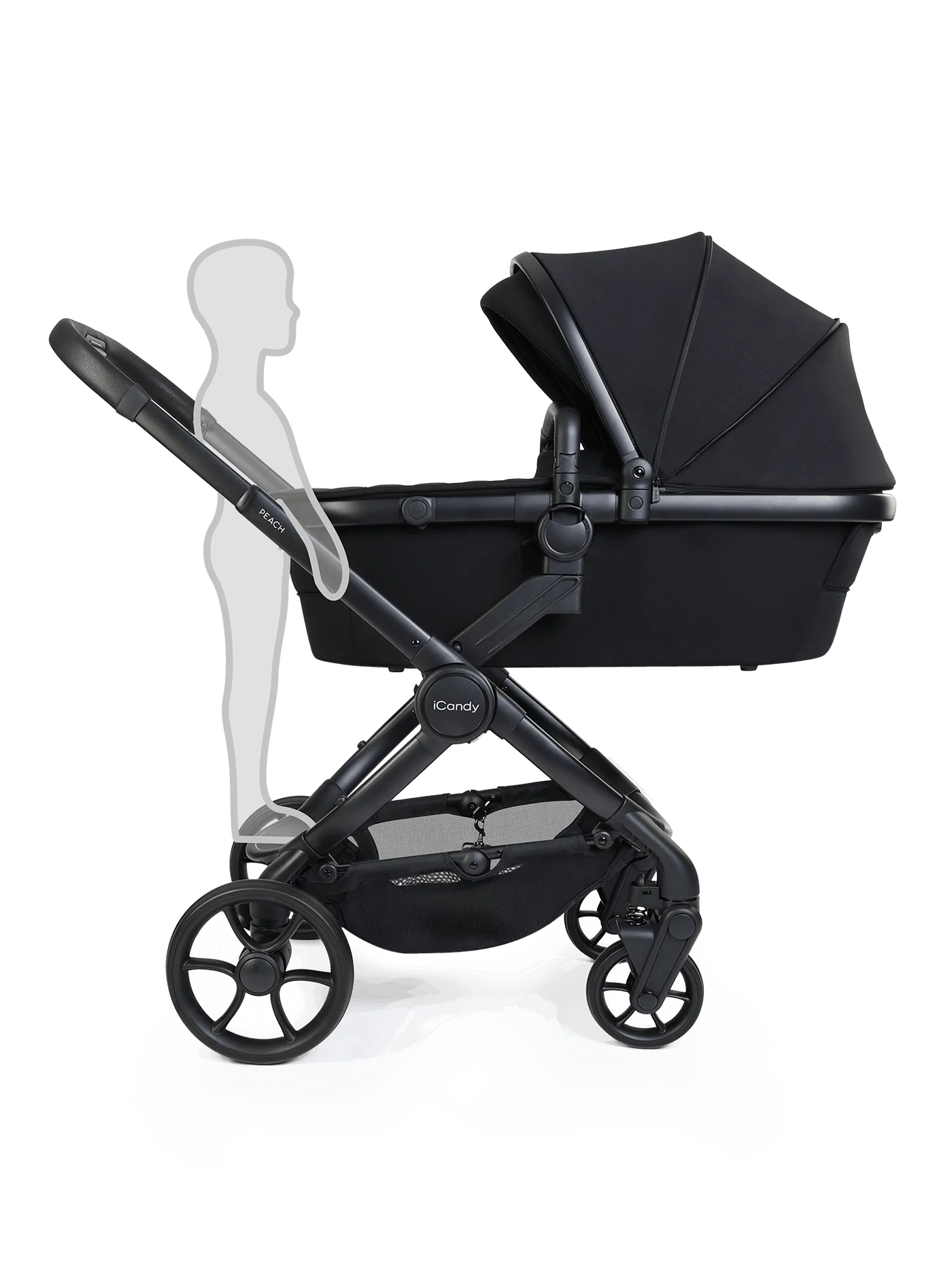 iCandy Peach 8 Stroller And Carry Cot With Accessories Bundle Black