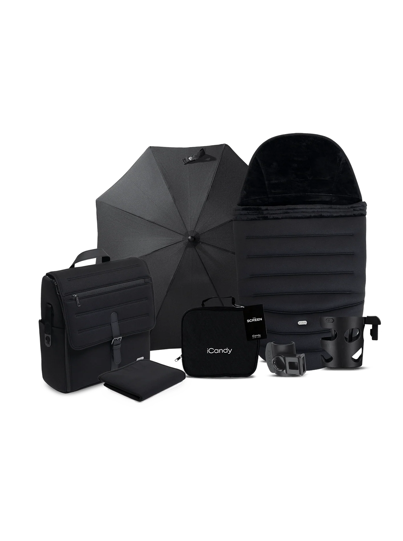 iCandy Peach 8 Stroller And Carry Cot With Accessories Bundle Black