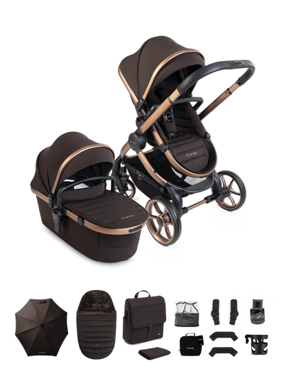 iCandy Peach 8 Stroller And Carry Cot With Accessories Bundle Pecan