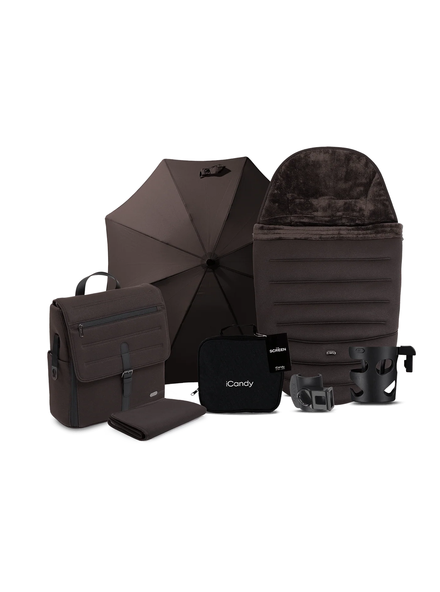 iCandy Peach 8 Stroller And Carry Cot With Accessories Bundle Pecan