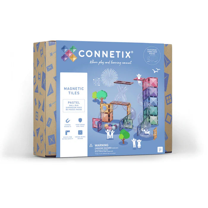 Connetix Magnetic Tiles  Pastel Ball Run Expansion Pack 80pc