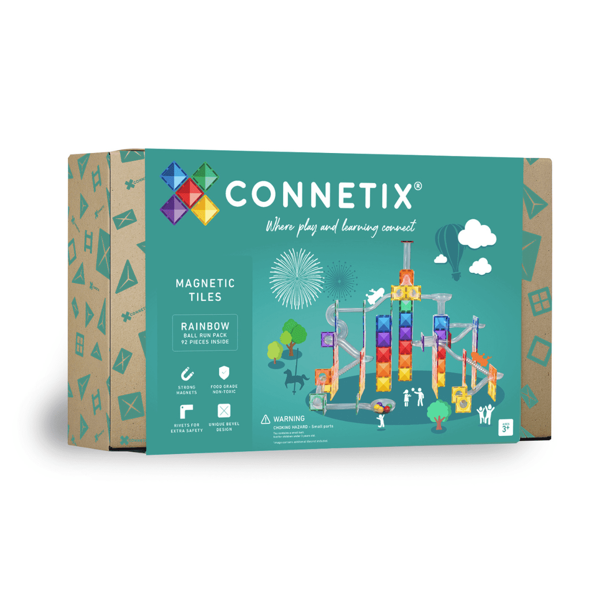 Connetix Magnetic Tiles Rainbow Ball Run Pack 92pc