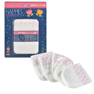 Dolls World Classic Doll Nappies 5pk