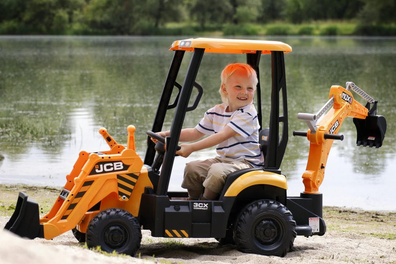 JCB 12v Electric Ride On With Front Loader And Backhoe