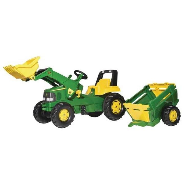 Rolly John Deere Junior Tractor With Front Loader And Trailer
