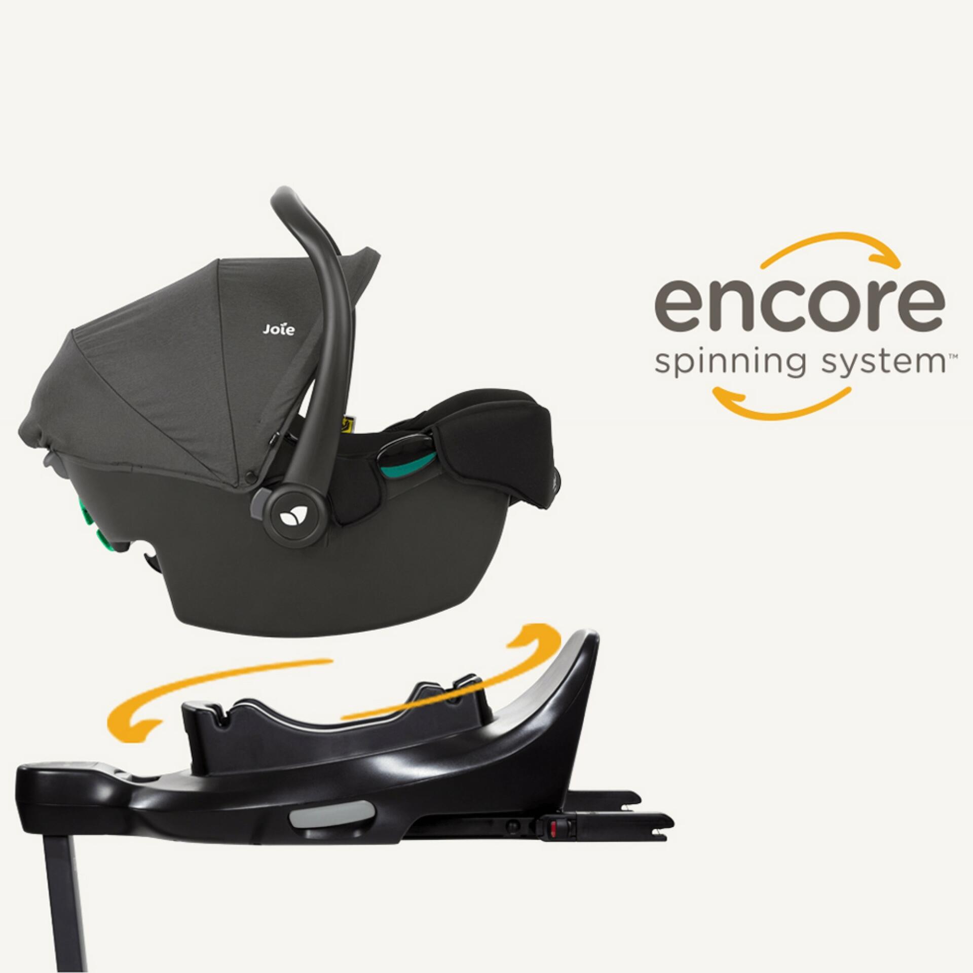 Joie Versatrax Travel System With 360 Rotation Seat and Isofix Car Seat Base Shale