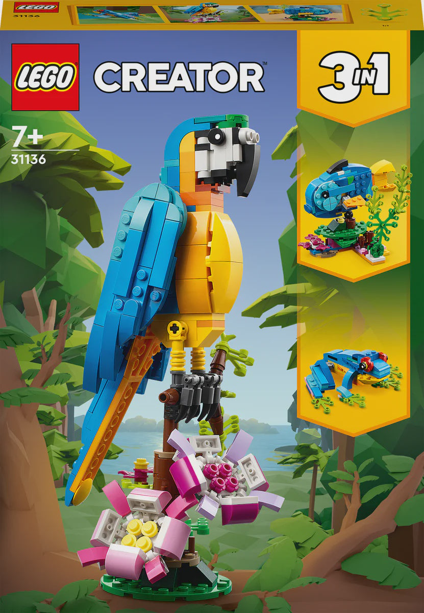 Lego Creator 31136 3 In 1 Exotic Parrot Building Set