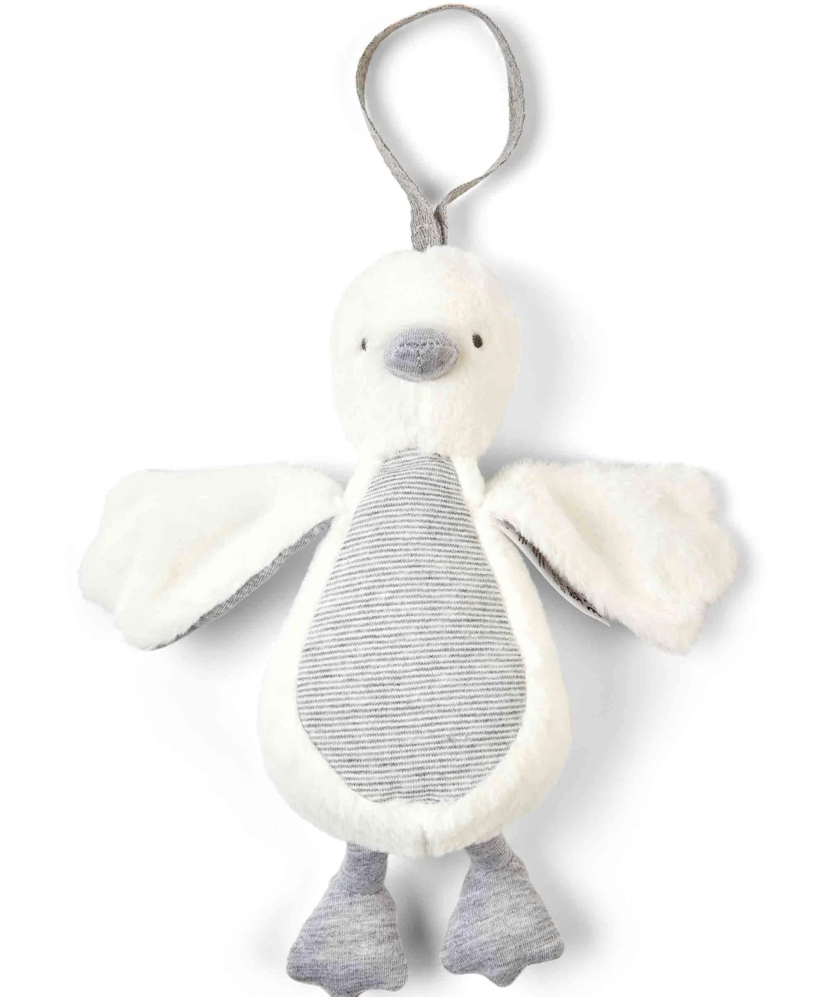 Mamas And Papas Chime Duck Activity Soft Toy Grey