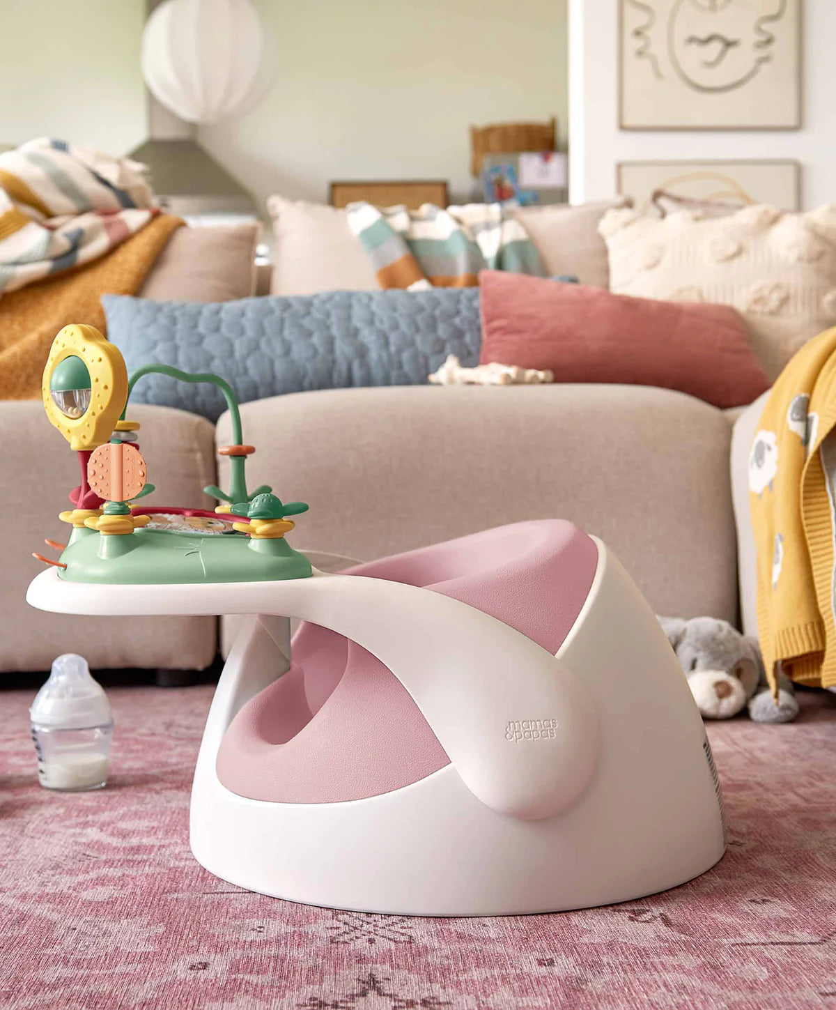 Mamas And Papas Baby Snug Floor Seat With Activity Tray Blossom