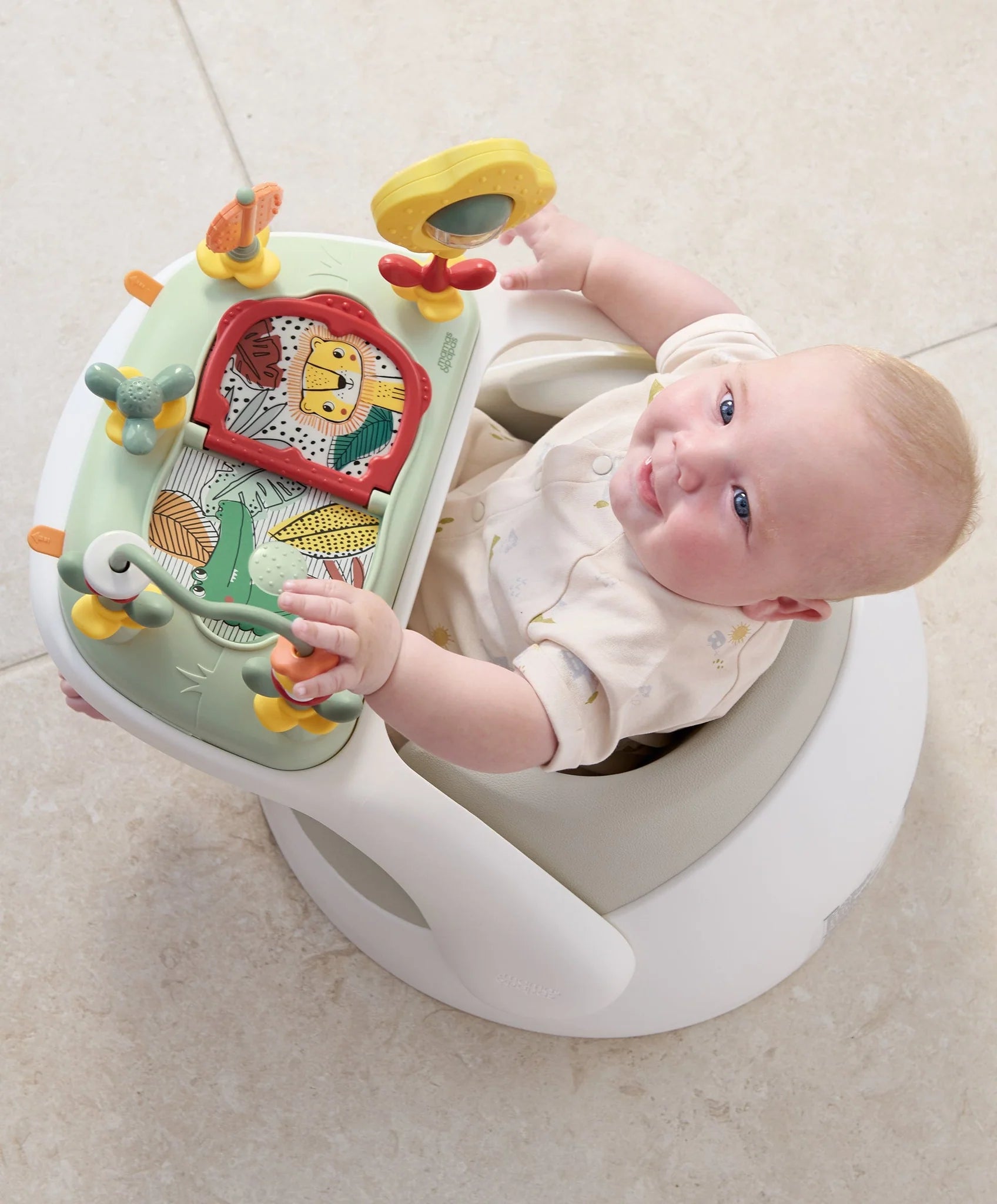 Mamas And Papas Baby Snug Floor Seat With Activity Tray Clay