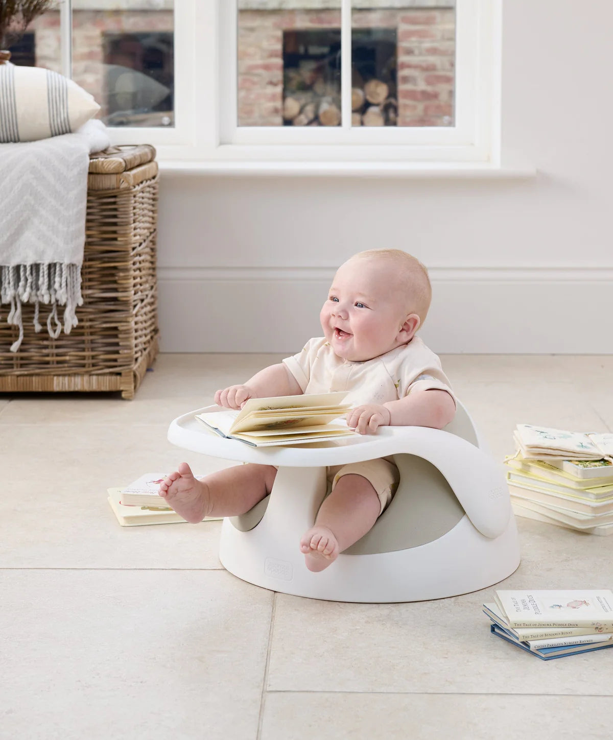 Mamas And Papas Baby Snug Floor Seat With Activity Tray Clay