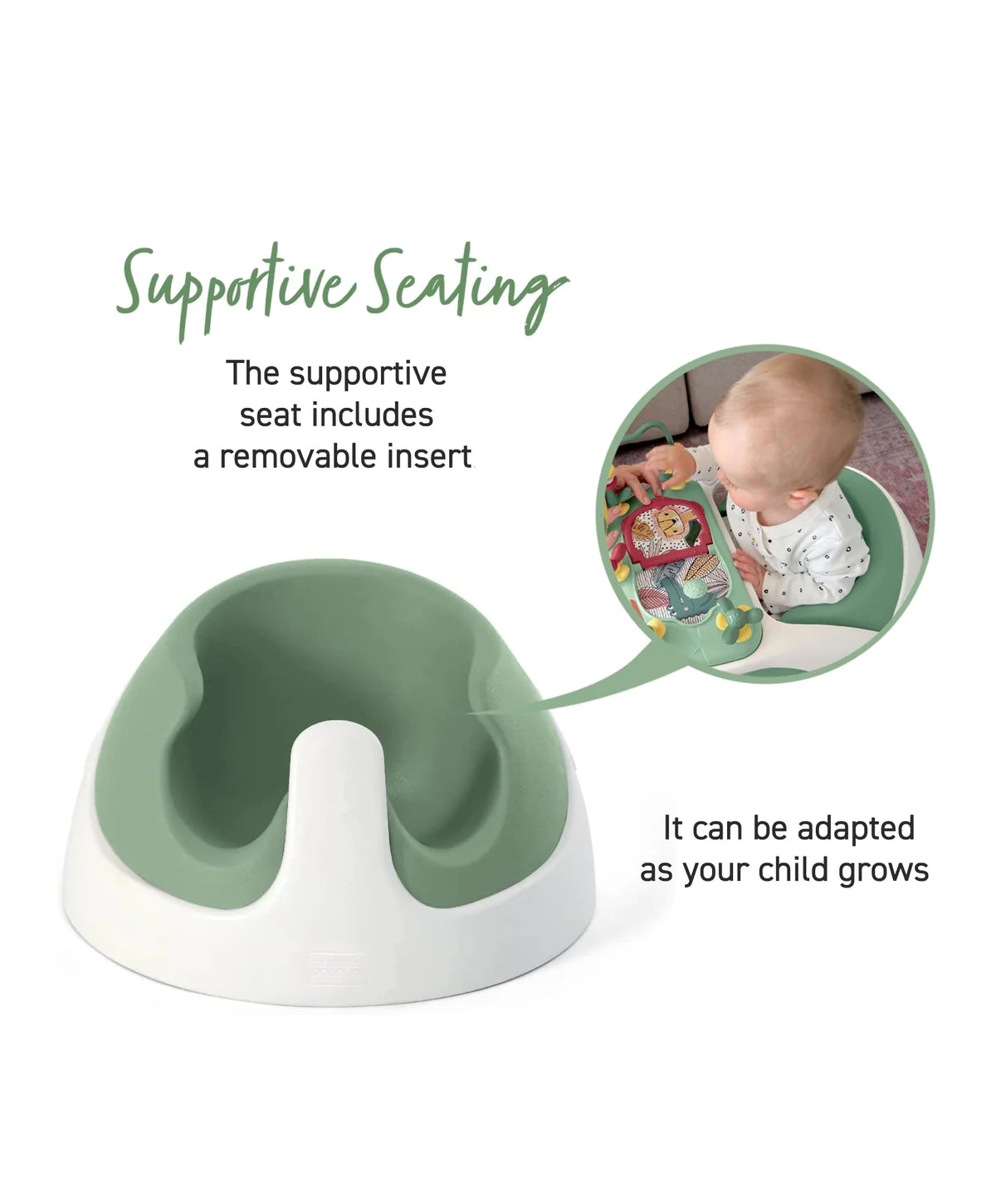 Mamas And Papas Snug Floor Seat With Activity Tray Eucalyptus