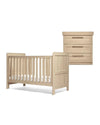 Mamas And Papas Atlas 2 Piece Cot Bed Set With Dresser Changer Light Oak