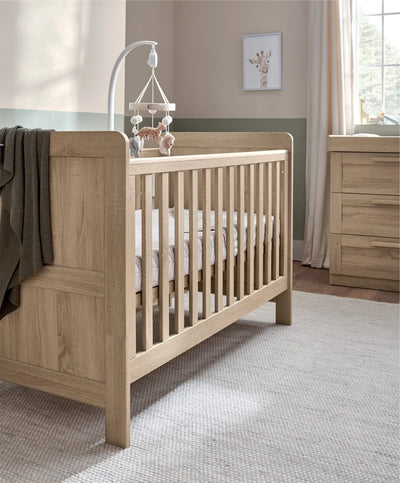 Mamas And Papas Atlas 2 Piece Cot Bed Set With Dresser Changer Light Oak